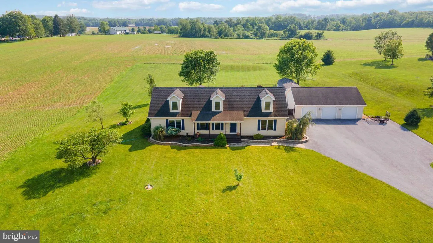 Aerial listing photo of a country home marketed by Team Sechman