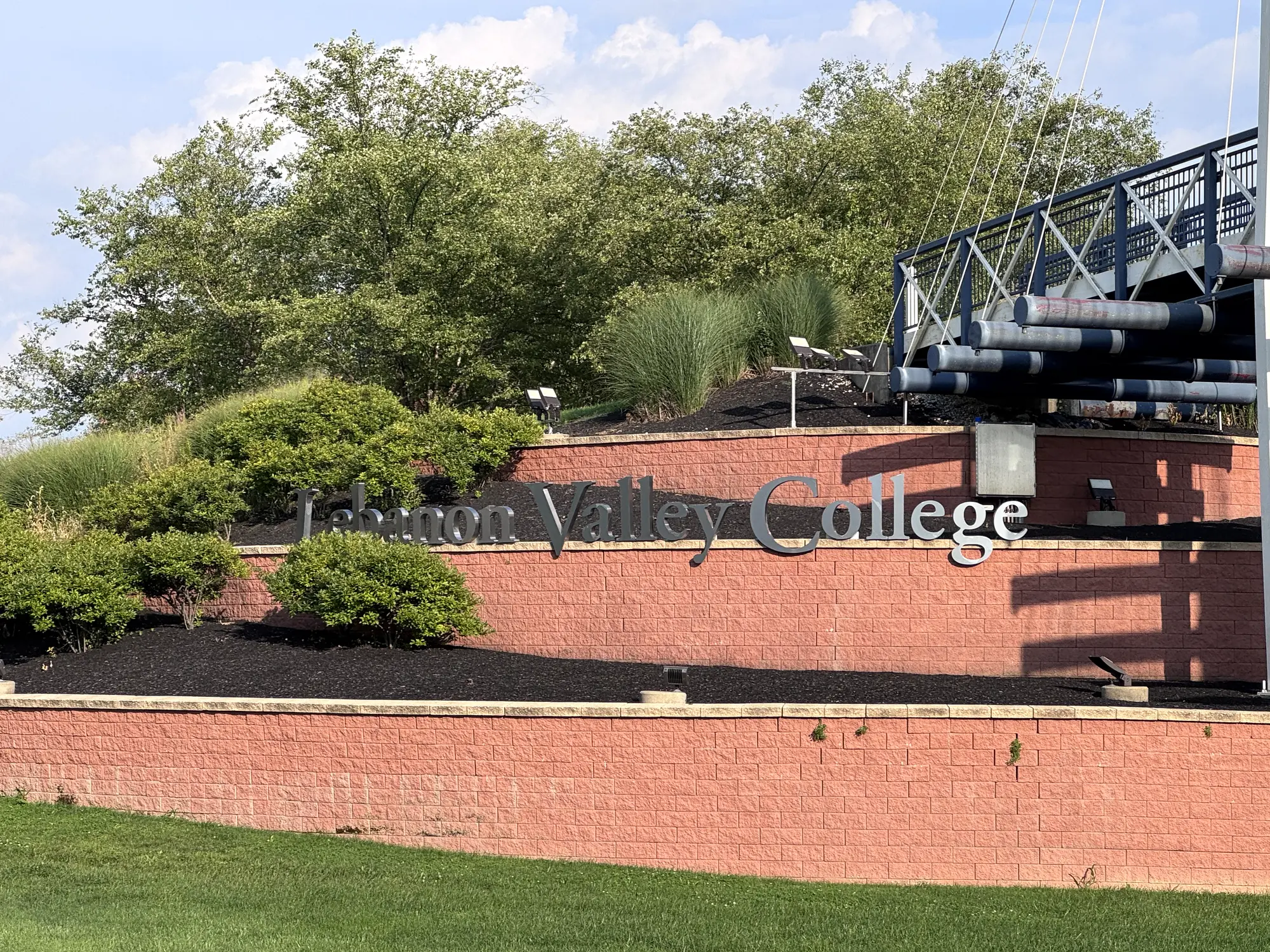 Lebanon Valley College entrance sign in Annville, Pennsylvania