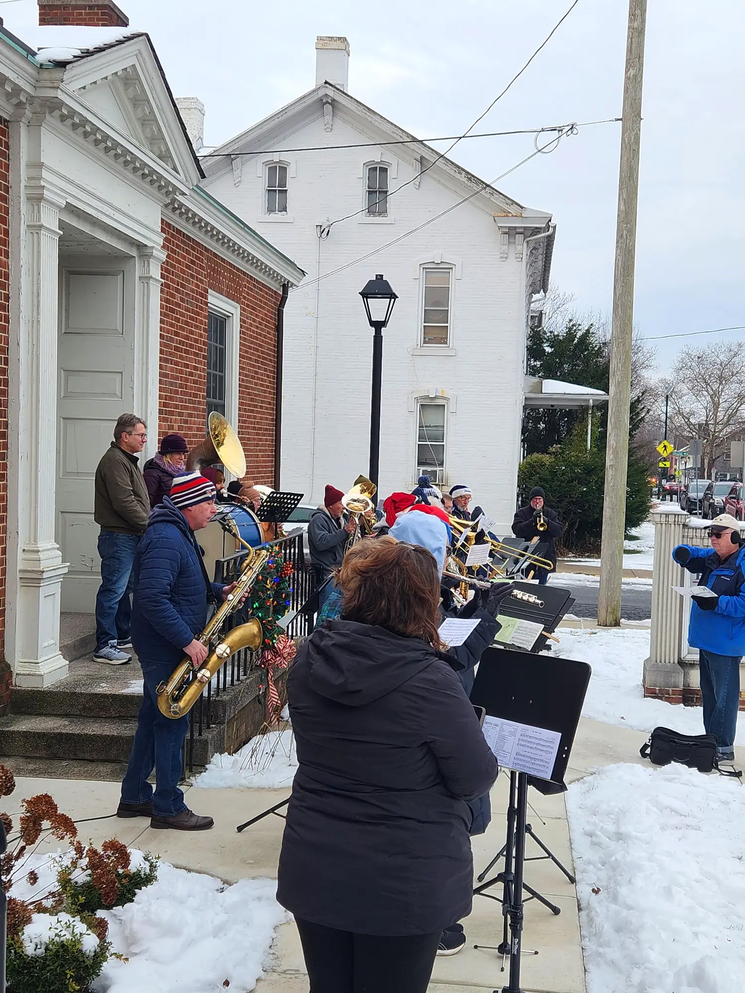 Washington Band performing at Santa's Arrival at the Annville Free Library