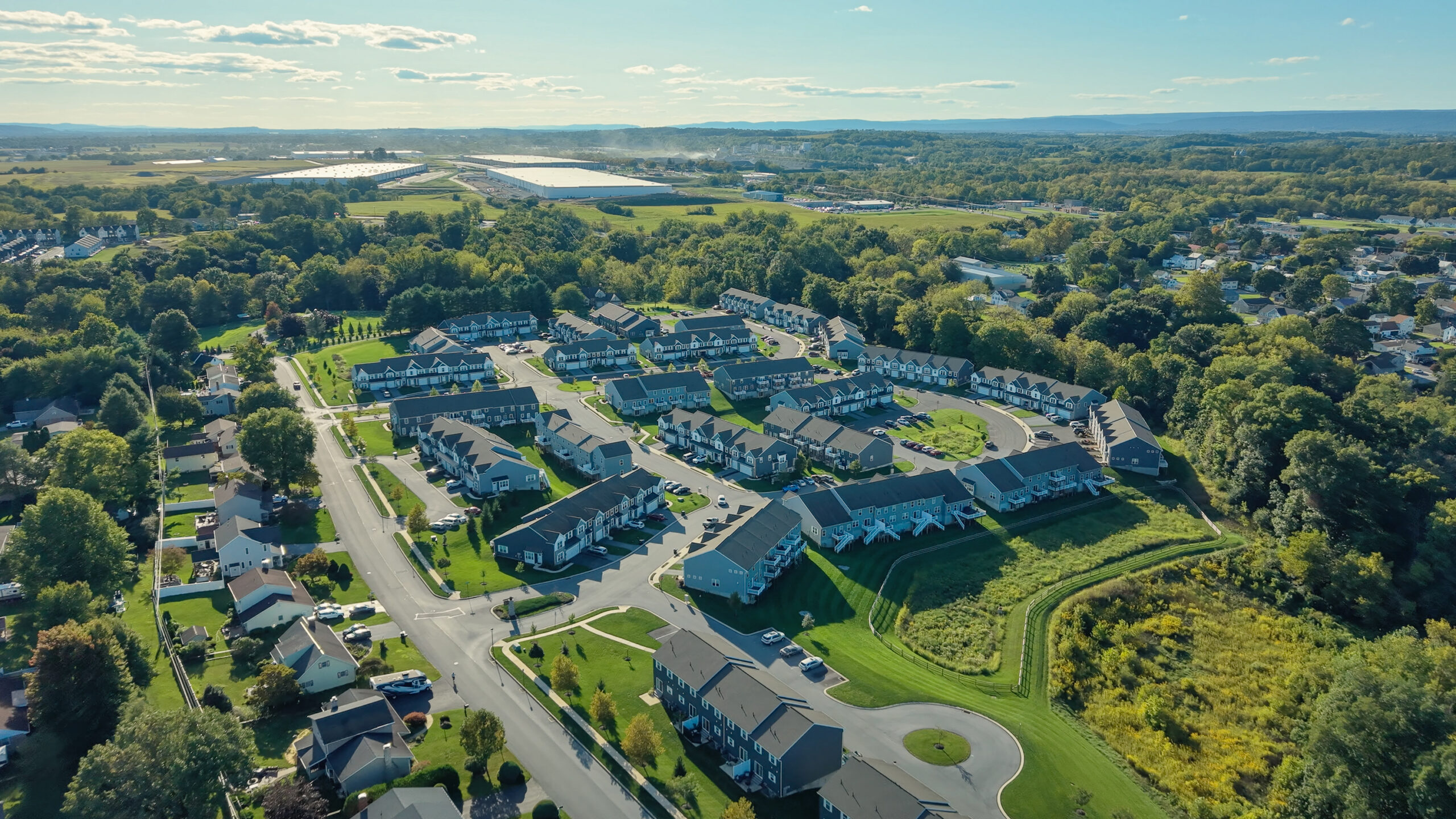 Aerial view of residential development in the Annville, Pennsylvania area